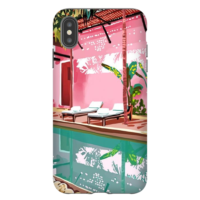 iPhone Xs Max StrongFit Vacay Villa | Blush Pink Summer Architecture | Tropical Travel Building | Palm Bohemian Resort by Uma Prabhakar Gokhale