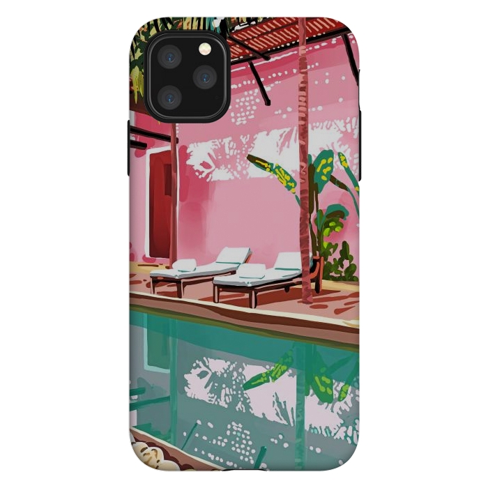 iPhone 11 Pro Max StrongFit Vacay Villa | Blush Pink Summer Architecture | Tropical Travel Building | Palm Bohemian Resort by Uma Prabhakar Gokhale