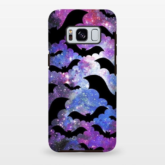 Galaxy S8 plus StrongFit Flying bats and starry night sky - purple-blue night sky by Oana 