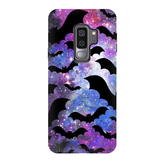 Galaxy S9 plus StrongFit Flying bats and starry night sky - purple-blue night sky by Oana 