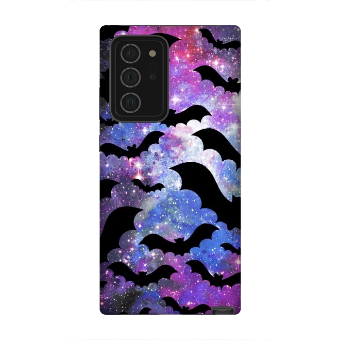 Galaxy Note 20 Ultra StrongFit Flying bats and starry night sky - purple-blue night sky by Oana 