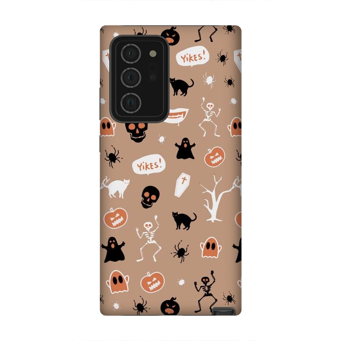 Galaxy Note 20 Ultra StrongFit Halloween Monster pattern - cute Halloween stickers - skull, pumpkin, black cat, ghost by Oana 