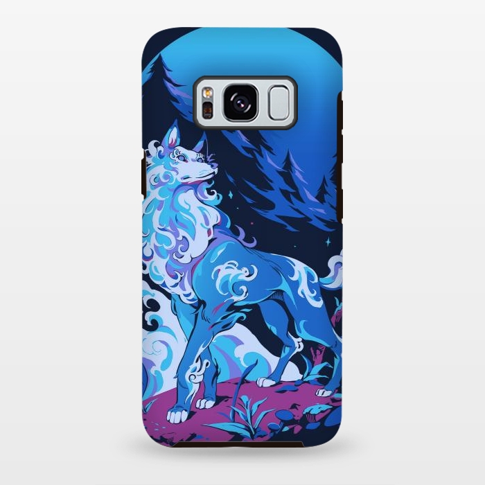 Galaxy S8 plus StrongFit Spiritual Aqua Wolf by Ilustrata