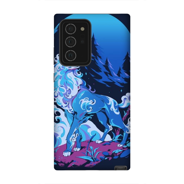 Galaxy Note 20 Ultra StrongFit Spiritual Aqua Wolf by Ilustrata