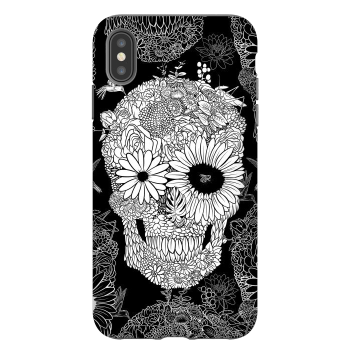 iPhone Xs Max StrongFit Skull Flowers by Alberto