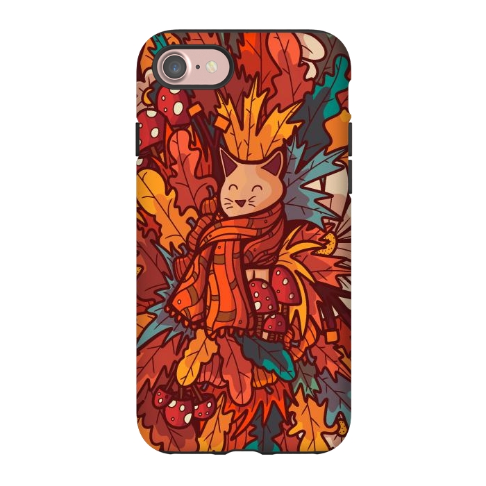 iPhone 7 StrongFit Cosy autumn cat by Steve Wade (Swade)