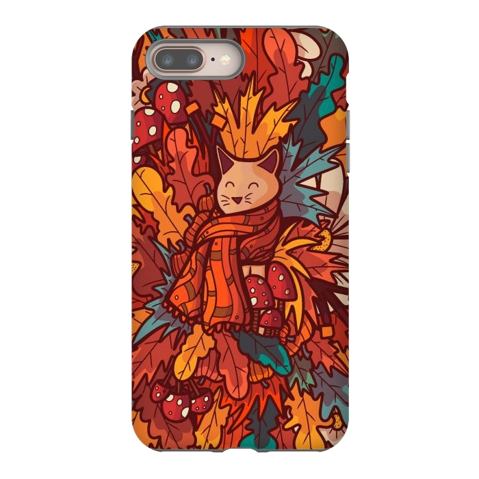 iPhone 7 plus StrongFit Cosy autumn cat by Steve Wade (Swade)