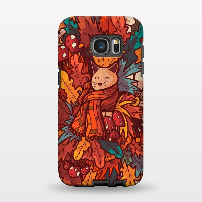 Galaxy S7 EDGE StrongFit Cosy autumn cat by Steve Wade (Swade)