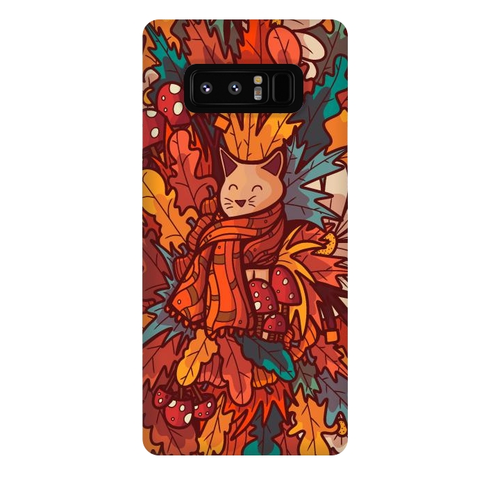 Galaxy Note 8 StrongFit Cosy autumn cat by Steve Wade (Swade)