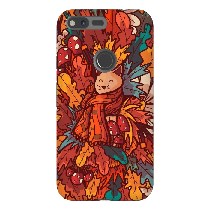 Pixel XL StrongFit Cosy autumn cat by Steve Wade (Swade)