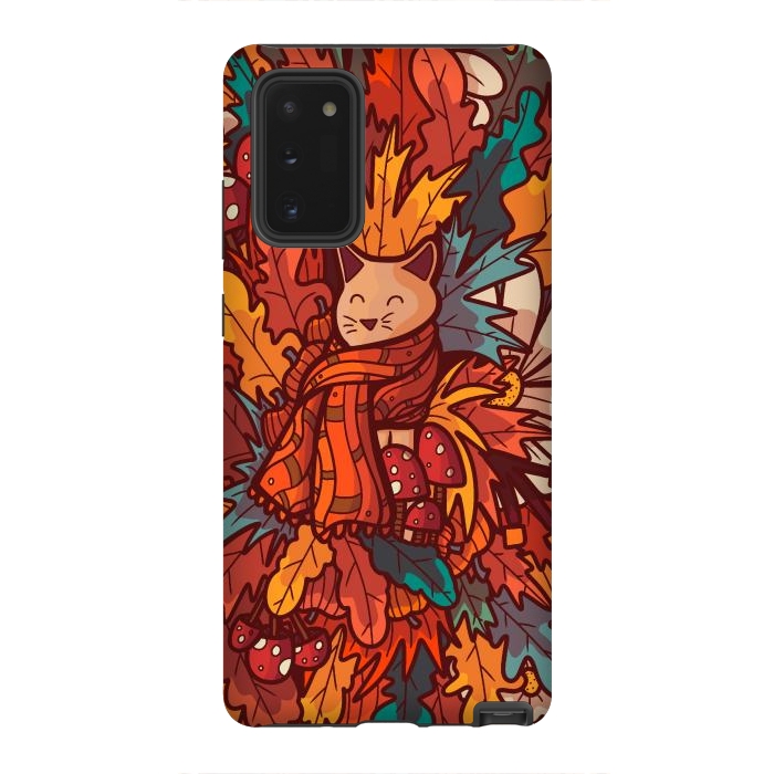 Galaxy Note 20 StrongFit Cosy autumn cat by Steve Wade (Swade)