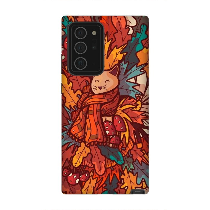 Galaxy Note 20 Ultra StrongFit Cosy autumn cat by Steve Wade (Swade)