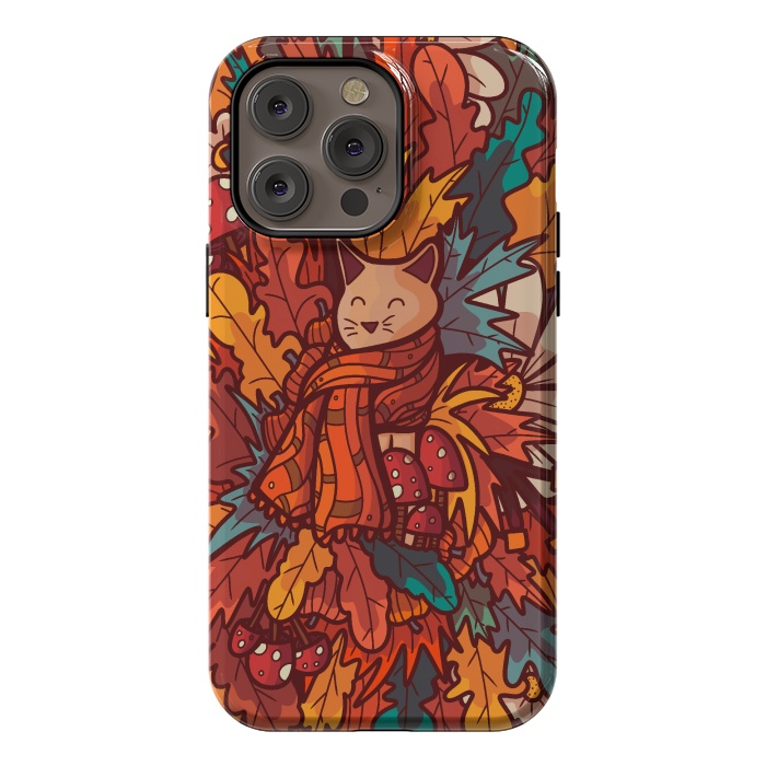 iPhone 14 Pro max StrongFit Cosy autumn cat by Steve Wade (Swade)