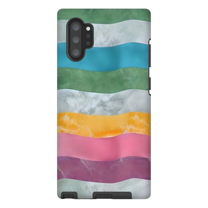 Galaxy Note 10 plus StrongFit Colorful marble Waves  by Winston