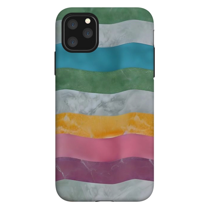 iPhone 11 Pro Max StrongFit Colorful marble Waves  by Winston