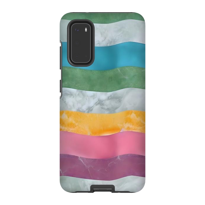 Galaxy S20 StrongFit Colorful marble Waves  by Winston