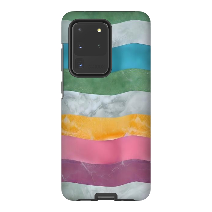 Galaxy S20 Ultra StrongFit Colorful marble Waves  by Winston