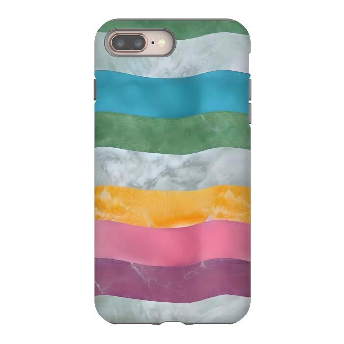 iPhone 7 plus StrongFit Colorful marble Waves  by Winston