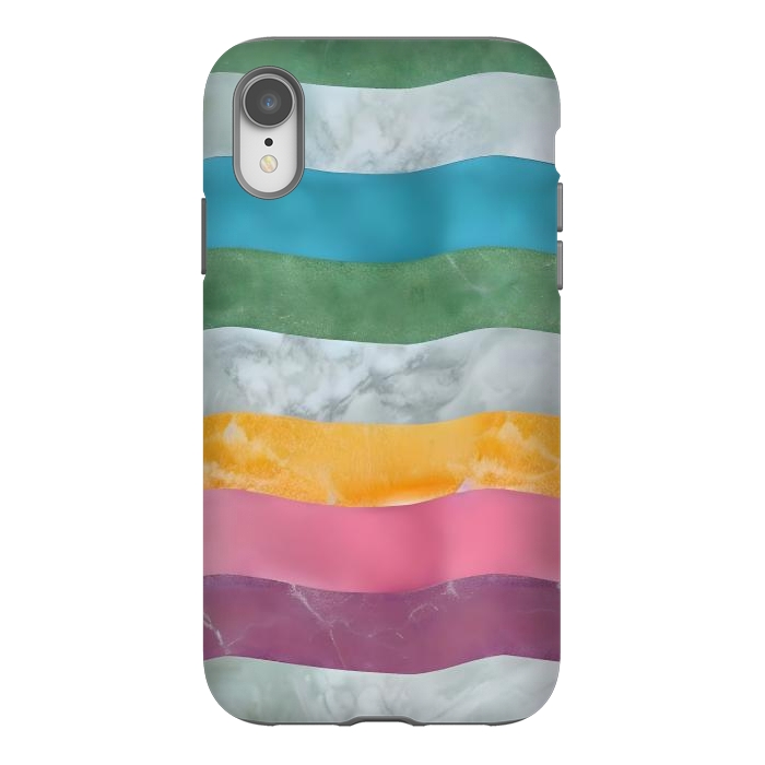 iPhone Xr StrongFit Colorful marble Waves  by Winston