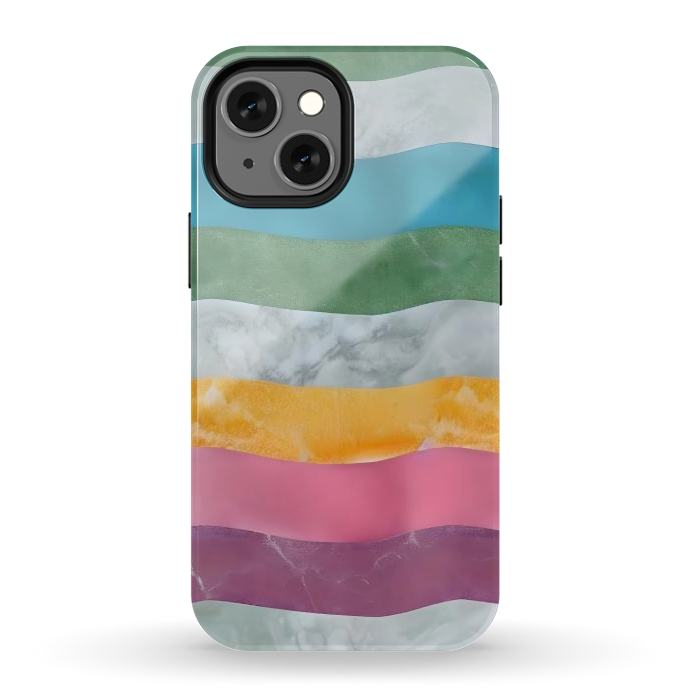 iPhone 12 mini StrongFit Colorful marble Waves  by Winston