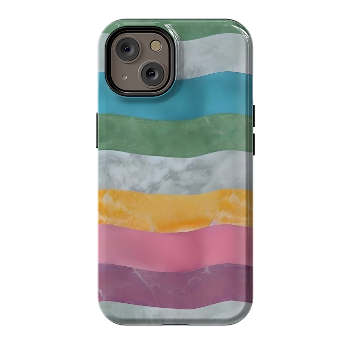 iPhone 14 StrongFit Colorful marble Waves  by Winston