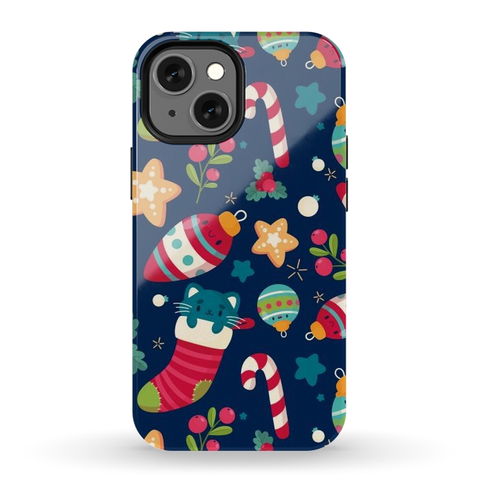 iPhone 13 mini StrongFit A Cat in Christmas by ArtsCase