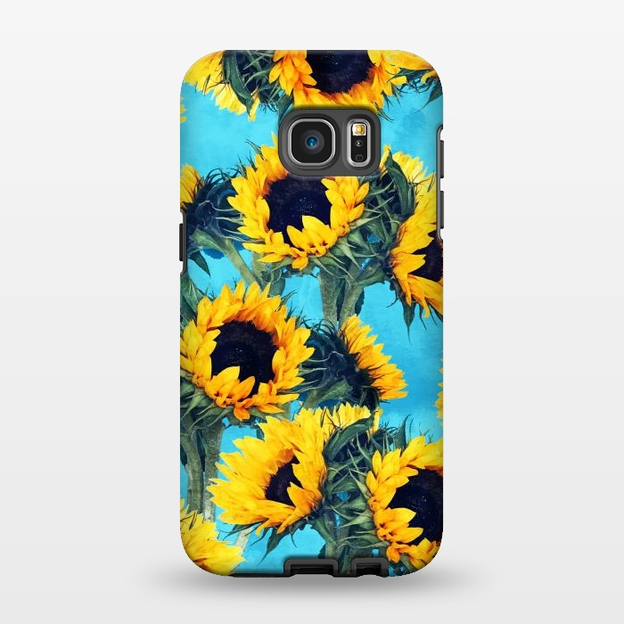 Galaxy S7 EDGE StrongFit Sunflowers & Sky by Uma Prabhakar Gokhale