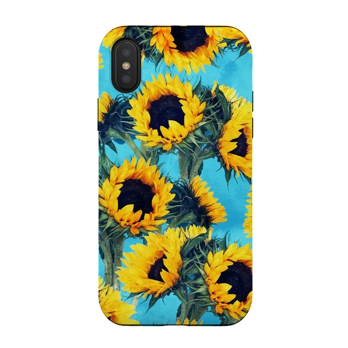 iPhone Xs / X StrongFit Sunflowers & Sky by Uma Prabhakar Gokhale