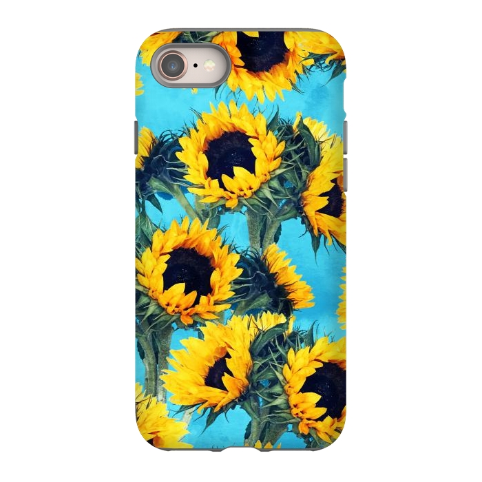 iPhone 8 StrongFit Sunflowers & Sky by Uma Prabhakar Gokhale