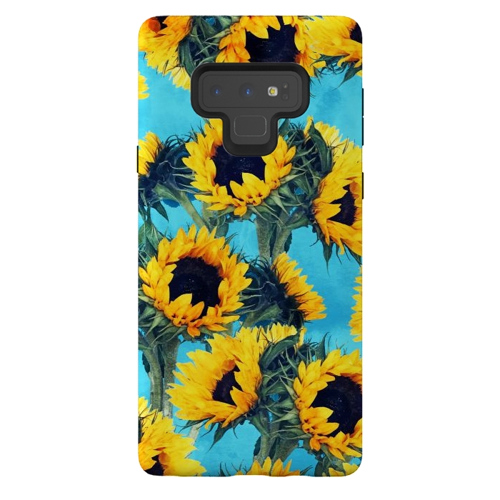 Galaxy Note 9 StrongFit Sunflowers & Sky by Uma Prabhakar Gokhale