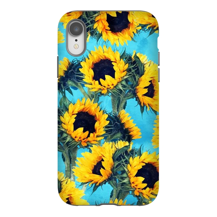 iPhone Xr StrongFit Sunflowers & Sky by Uma Prabhakar Gokhale
