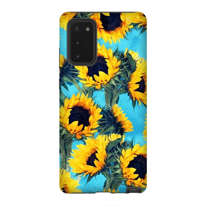 Galaxy Note 20 StrongFit Sunflowers & Sky by Uma Prabhakar Gokhale