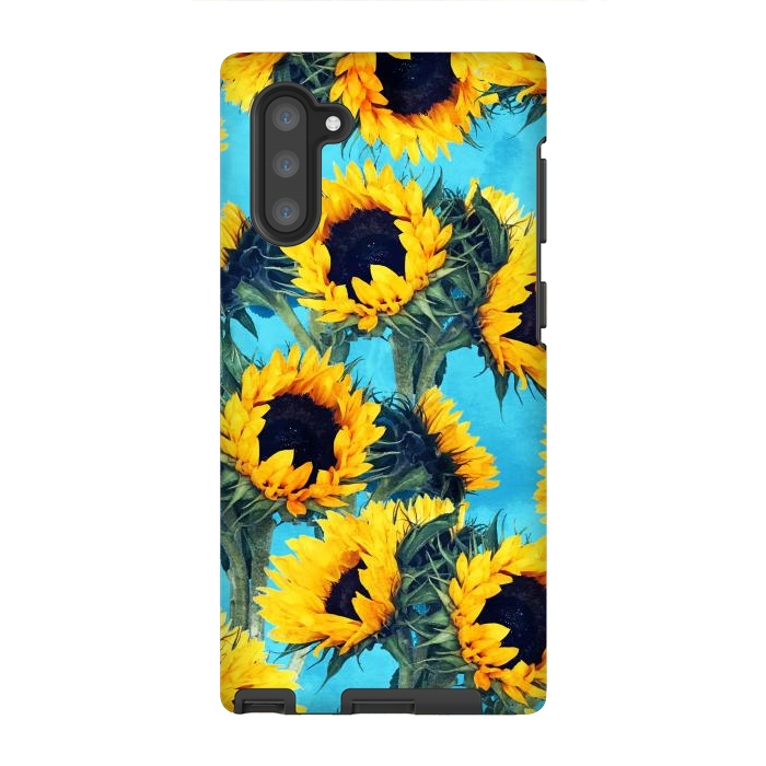 Galaxy Note 10 StrongFit Sunflowers & Sky by Uma Prabhakar Gokhale