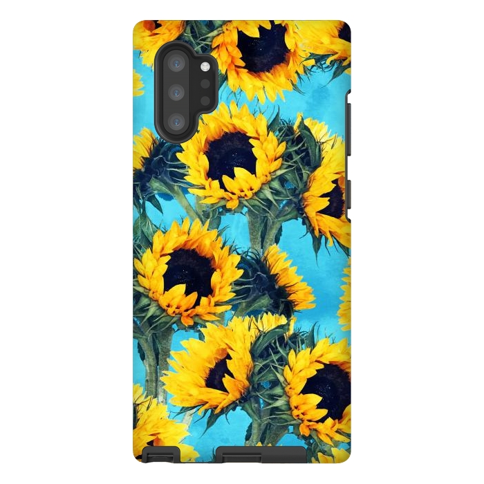 Galaxy Note 10 plus StrongFit Sunflowers & Sky by Uma Prabhakar Gokhale