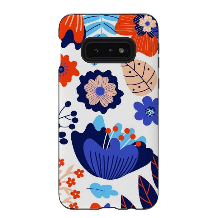 Galaxy S10e StrongFit Blue Flowers by ArtsCase