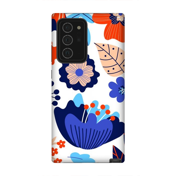 Galaxy Note 20 Ultra StrongFit Blue Flowers by ArtsCase
