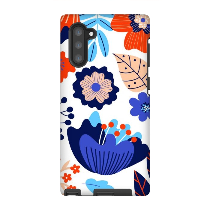 Galaxy Note 10 StrongFit Blue Flowers by ArtsCase