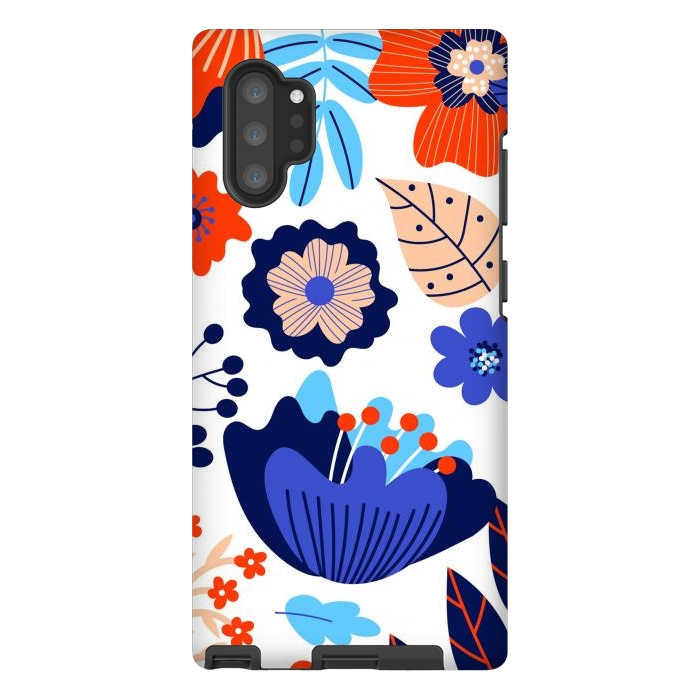Galaxy Note 10 plus StrongFit Blue Flowers by ArtsCase