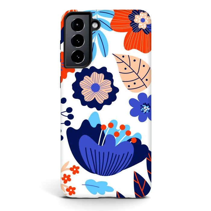 Galaxy S21 StrongFit Blue Flowers by ArtsCase
