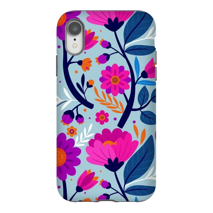 iPhone Xr StrongFit Colorful Exotic Floral Pattern by ArtsCase