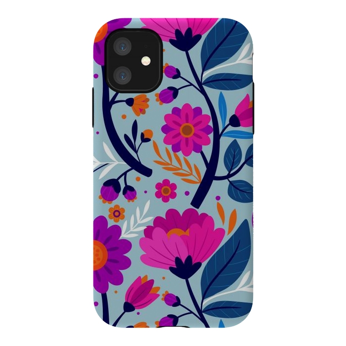 iPhone 11 StrongFit Colorful Exotic Floral Pattern by ArtsCase