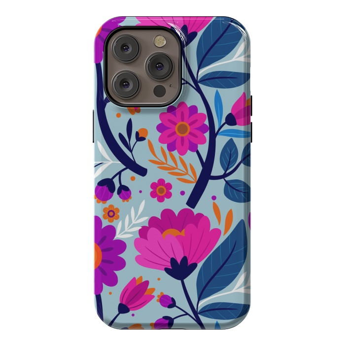 iPhone 14 Pro max StrongFit Colorful Exotic Floral Pattern by ArtsCase