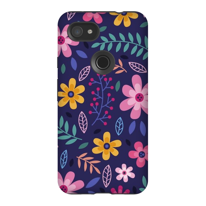 Pixel 3AXL StrongFit Pink Flowers for You  by ArtsCase