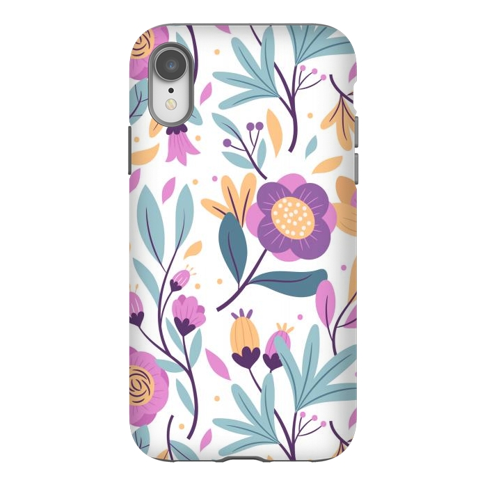 iPhone Xr StrongFit Purple Floral Pattern 0 by ArtsCase