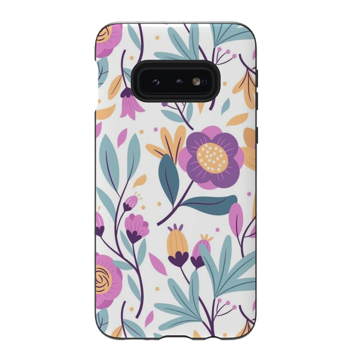 Galaxy S10e StrongFit Purple Floral Pattern 0 by ArtsCase