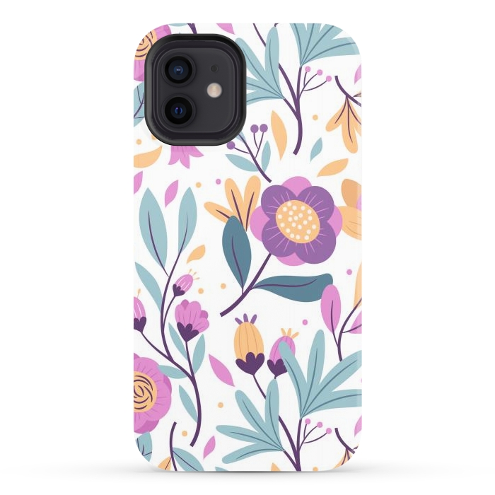 iPhone 12 StrongFit Purple Floral Pattern 0 by ArtsCase