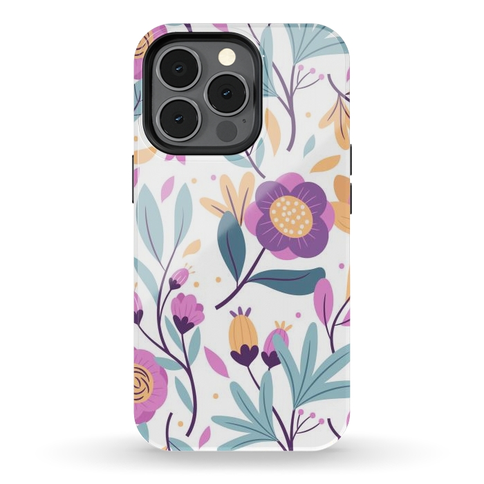 iPhone 13 pro StrongFit Purple Floral Pattern 0 by ArtsCase