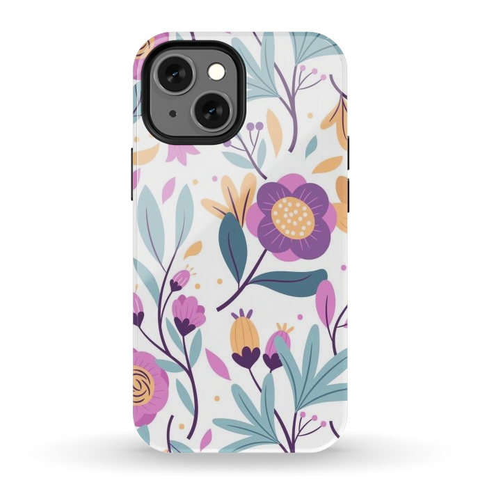 iPhone 13 mini StrongFit Purple Floral Pattern 0 by ArtsCase