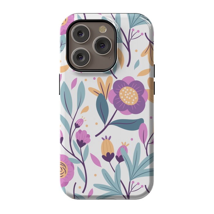 iPhone 14 Pro StrongFit Purple Floral Pattern 0 by ArtsCase