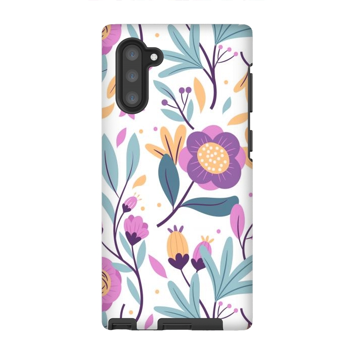 Galaxy Note 10 StrongFit Purple Floral Pattern 0 by ArtsCase